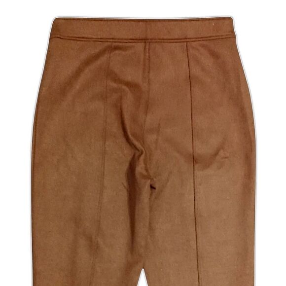 SPANX Faux Suede Pants M Flare Leg Pull On Stretch Camel Color Bohemian Hippie. - Picture 4 of 16